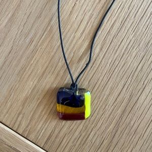 Hand blown glass pendant necklace